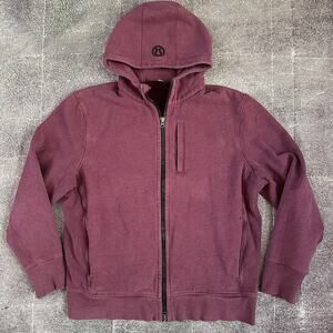 Men's Lululemon Heather Maroon Purple Scuba Full Zip Up Hoodie Sweatshirt Sz XL